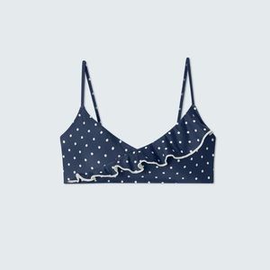 Summersalt The Ruffle Marina Bikini Top - Deep Sea Dot Size 6